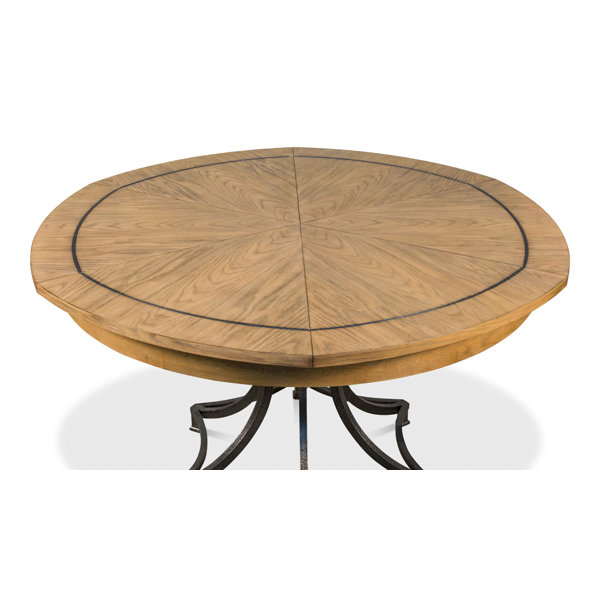 Gracie Oaks Extendable Round Solid Wood Dining Table & Reviews | Wayfair